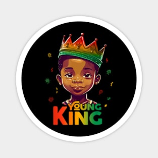 Black History Month Shirts For Young King Afro Boys Kids Magnet